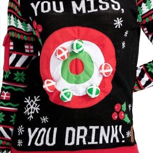 Tipsy Elves Black and Red Ugly Christmas Sweater